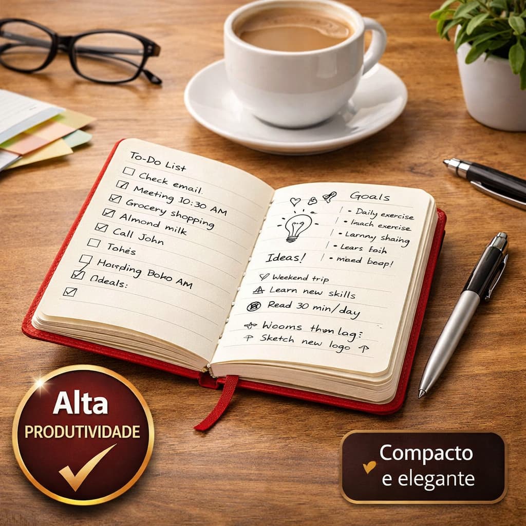 Caderno Pequeno Capa Dura Amarelo Costurado Compacto Anotacoes Organizador