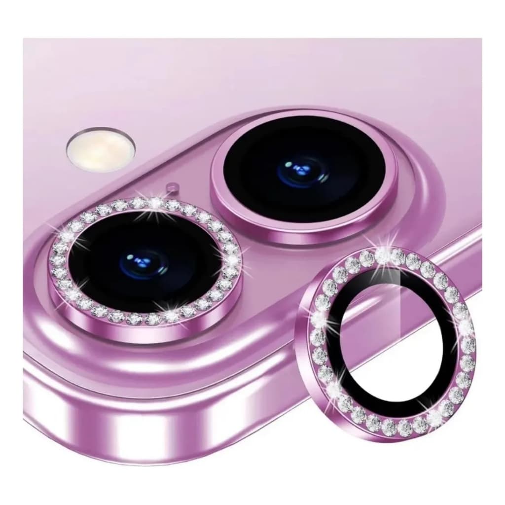 Película Câmera Strass Brilho Rosa Iphone Todos Os Modelos
