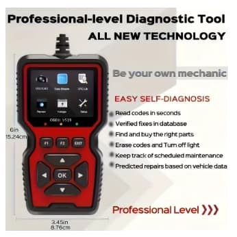 Ferramenta de diagnóstico avançada de digitalização OBD2 | Leitor de código de motor profissional