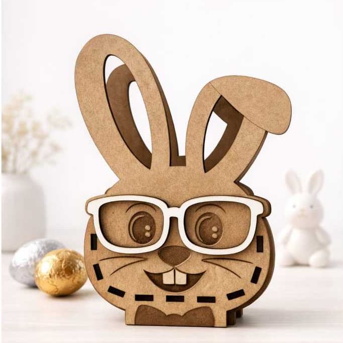 Lembrancinha de Páscoa Coelho MDF Porta Chocolate | Fofo e Criativo | Porta chocolate em formato de coelhinho