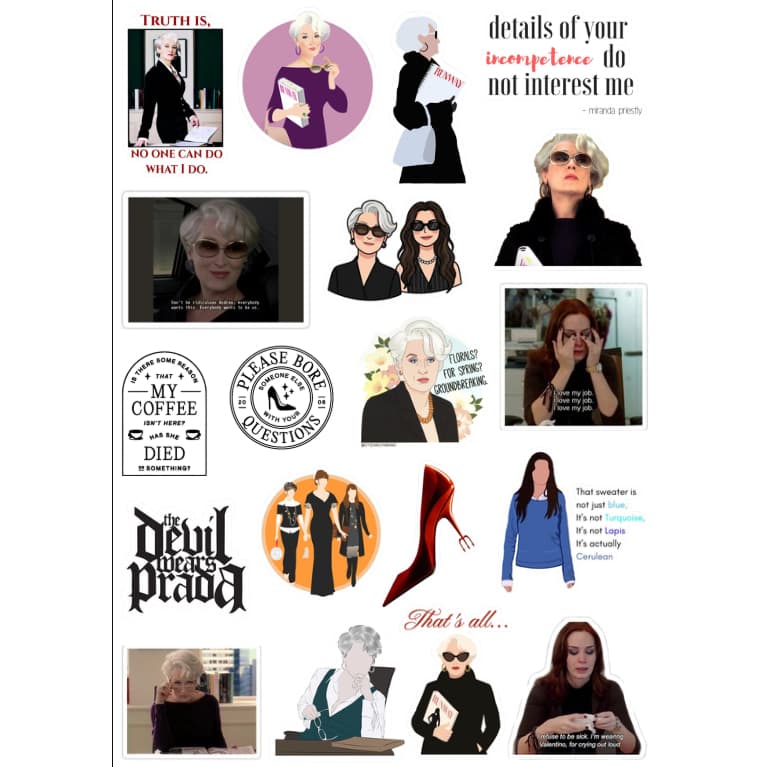 Adesivos Stickers Diabo Veste Pra** The Devil Wears Pra**