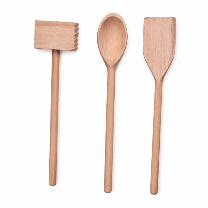 KIT Colher/Espátula/Martelo de Madeira uso culinário