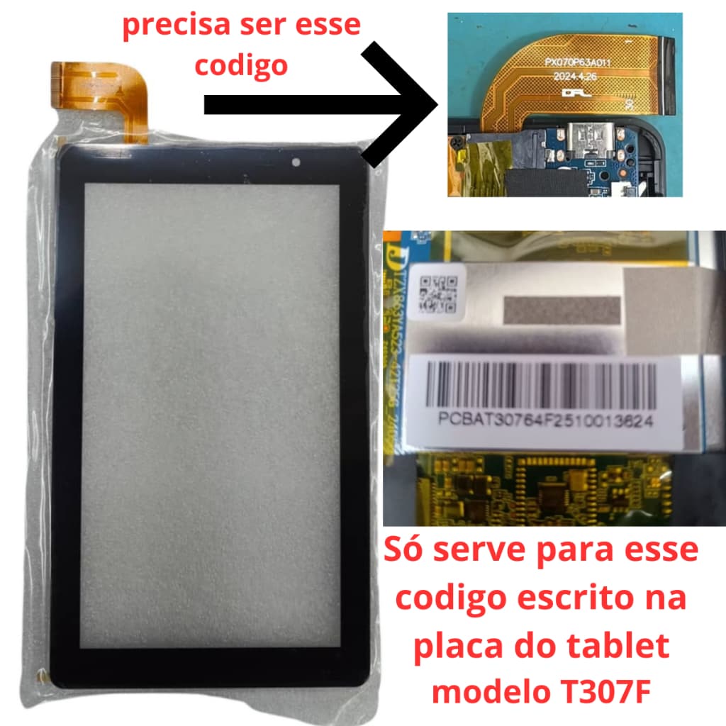 Tela touch toque para tablet positivo vision 7" modelo T307F conferir fotos