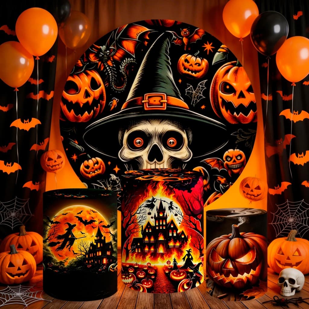 Capa Para Painel Trio Cilindros Painel de Mesa Halloween