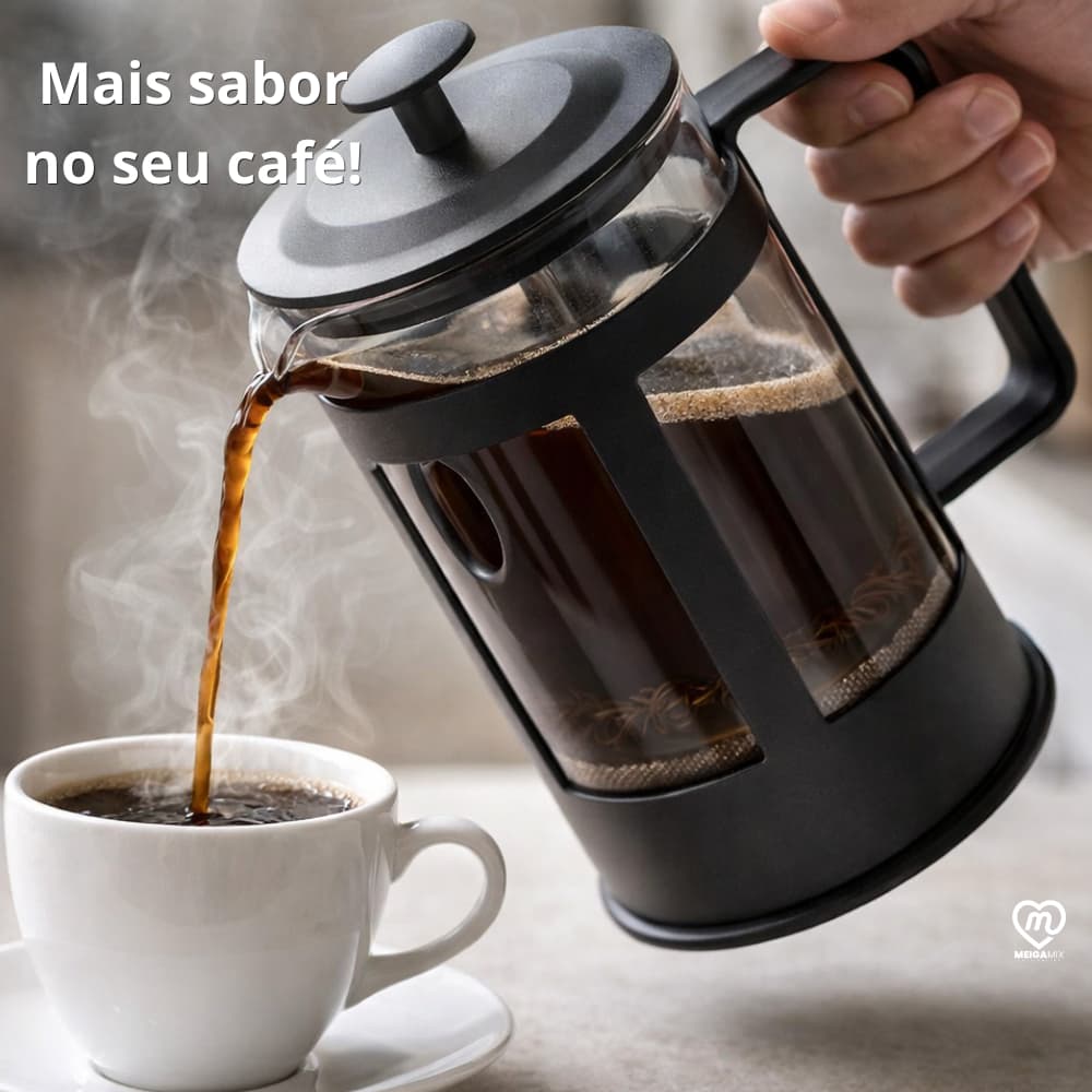 Cafeteira Prensa Francesa  300ML Ou 600ML  French Press Café Cremoso Fácil De Usar