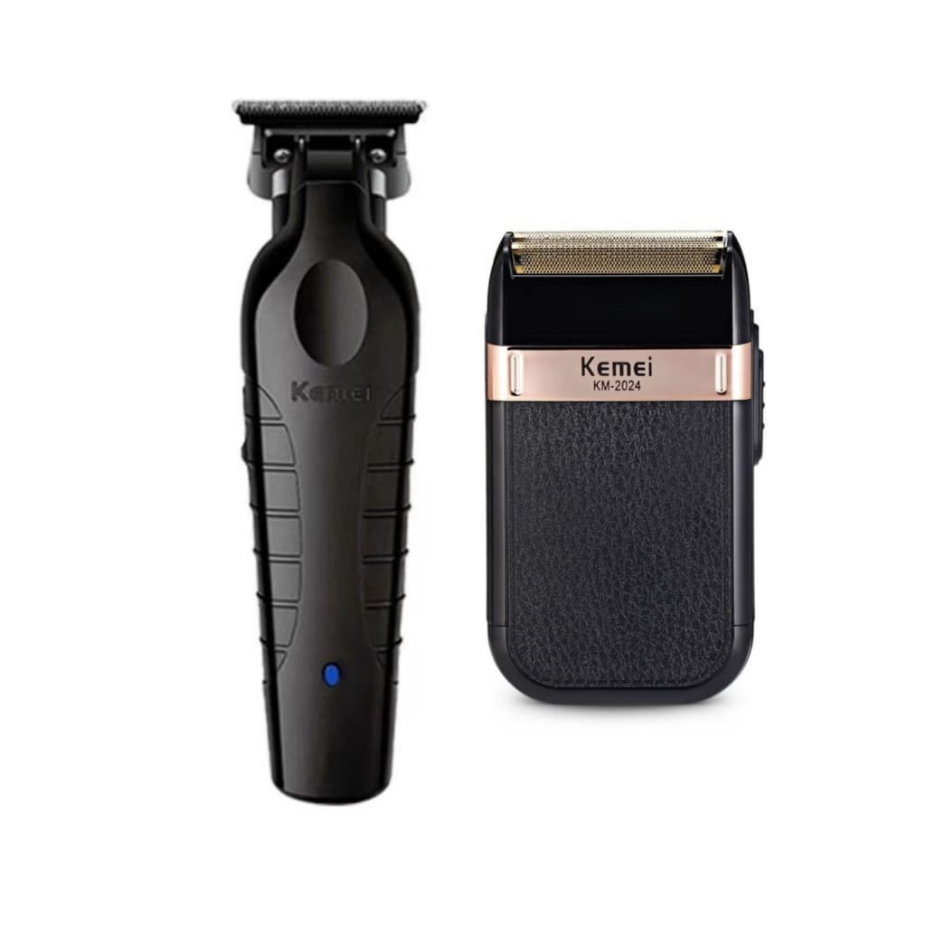 Kit 2 KEMEI 2299 Acabamento + Barbeador Shaver KM 2024