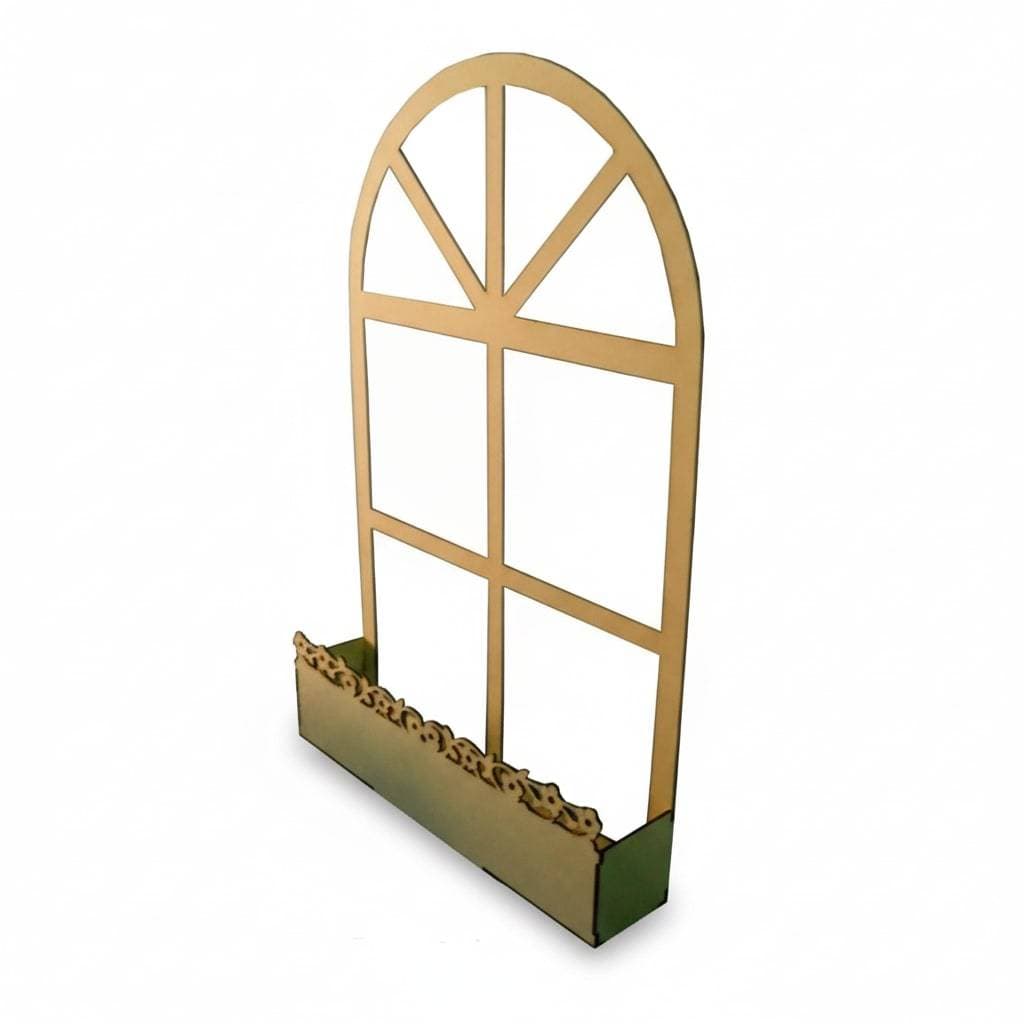 Kit 2 Janela Pequena Clássico Decorativo Floreira Cenário Mdf