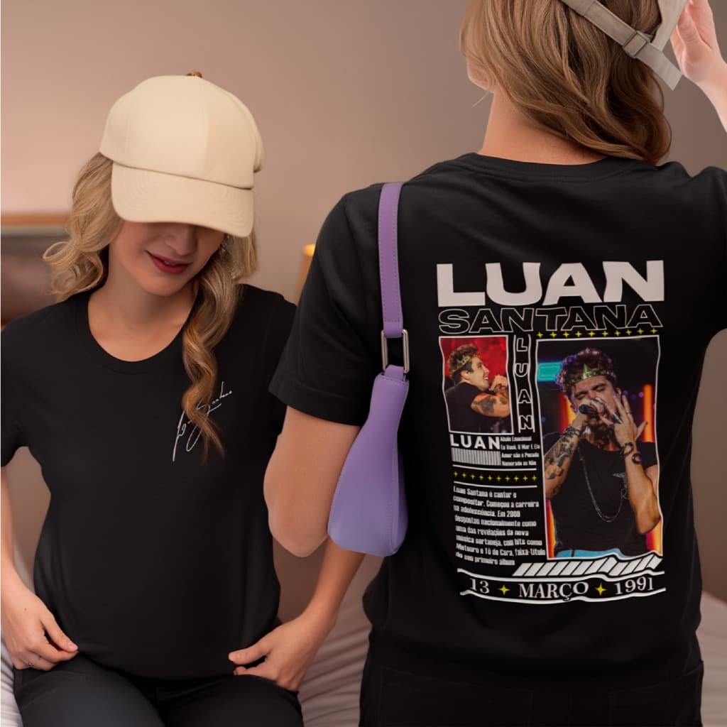 Camisa Luan Santana Estilo Show Ao Vivo Algodão Premium Masculina Feminina