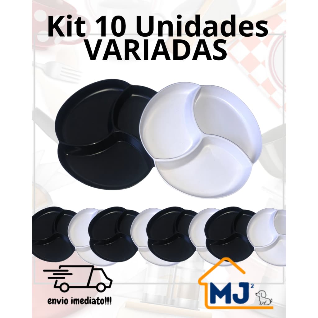 Kit 10 Petisqueira Pequena Divisória Petiscos Buffet – Plástico
