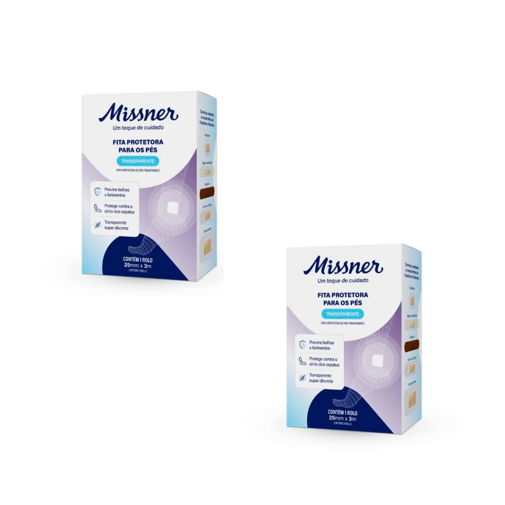 Kit 2 Fita Protetora Transparente Para Pes 2,5cm X 3m - Missner