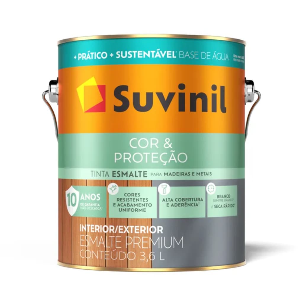 Tinta Esmalte Base De Água Brilhante 3,6 Litros Suvinil