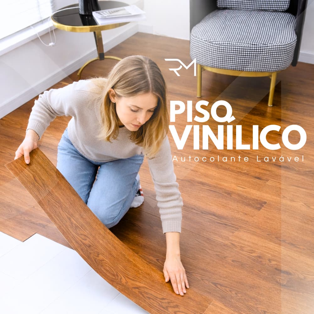 Piso Vinílico Chão Madeira Autocolante Lavável até 5m²