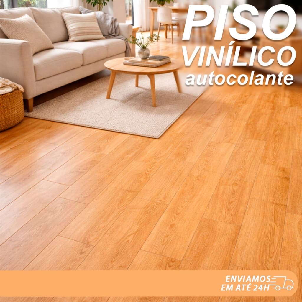 Piso Vinílico Autocolante Revestimento de Chão Madeira Lavável ate 5m²