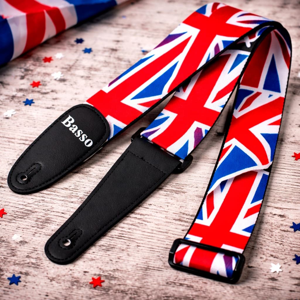 Correia Violão Guitarra Baixo Basso Sf354 Bandeira Inglaterra Confortável Alça Cinta Instrumento