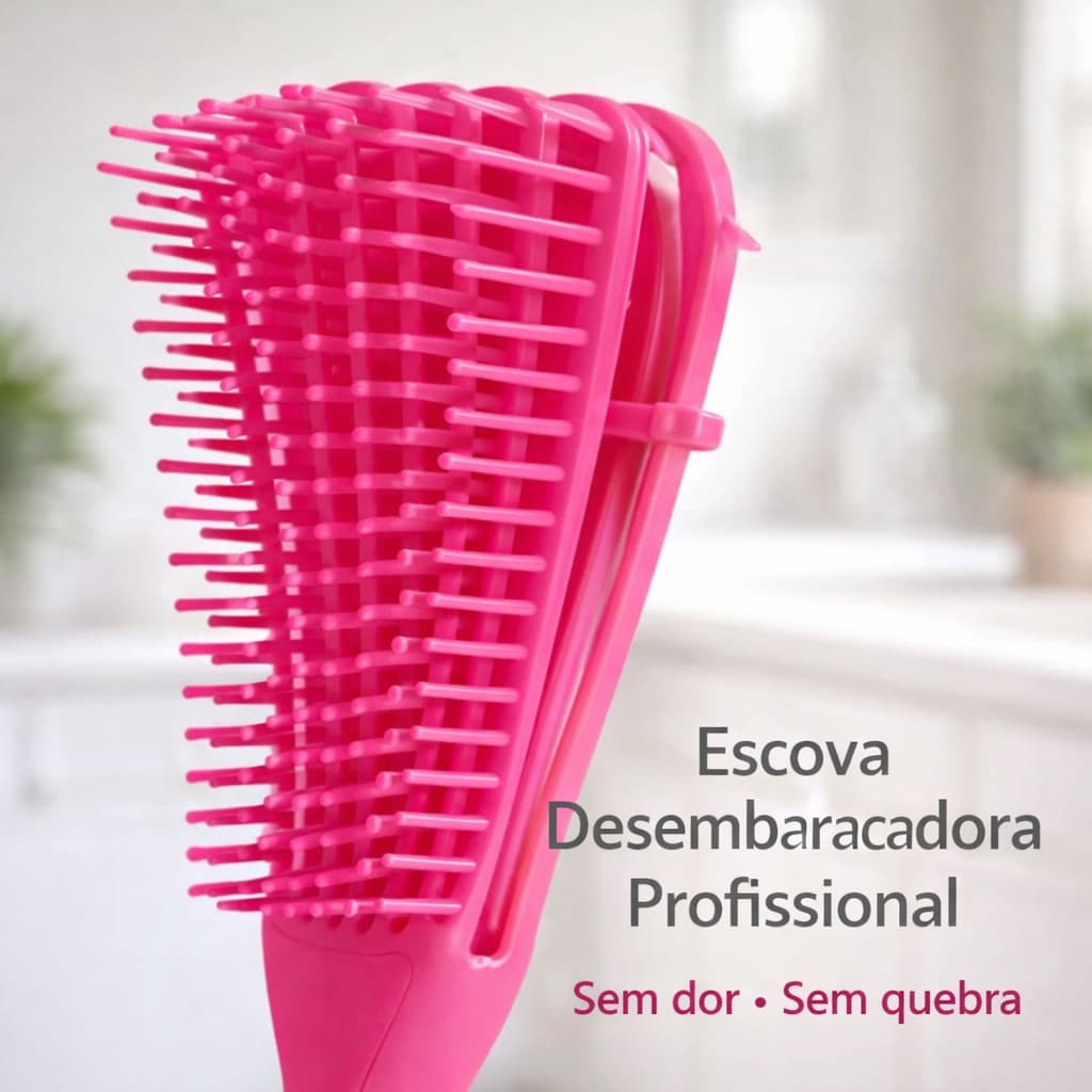 Escova Polvo Pente Para Cabelos Cacheados