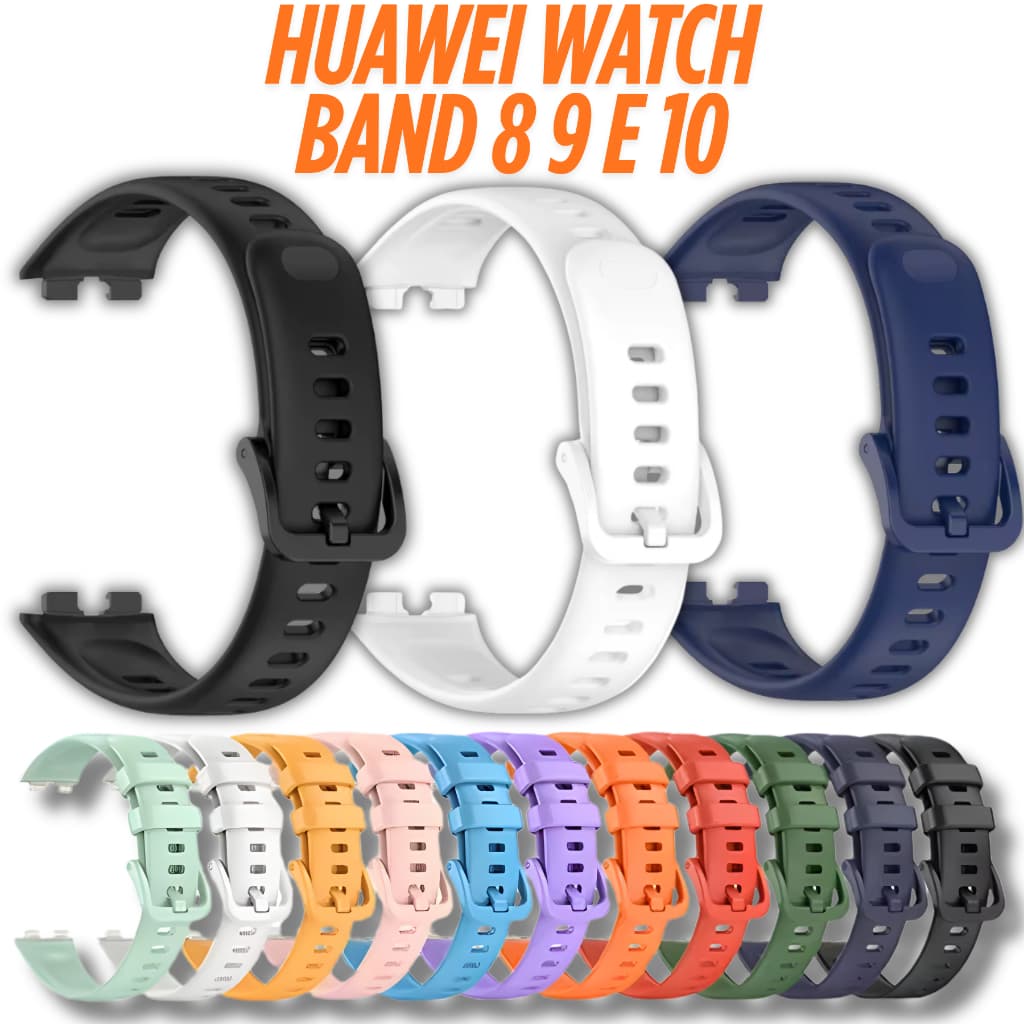 Kit 3 Pulseira Para Huawei Watch Band 9 10 8 Silicone Esportivo Macia Relógio