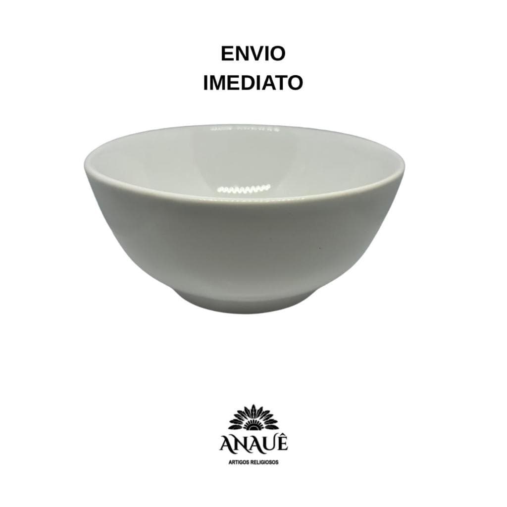 Cumbuca Tigela de Louça Porcelana Branca 14 cm Umbanda/Candomblé