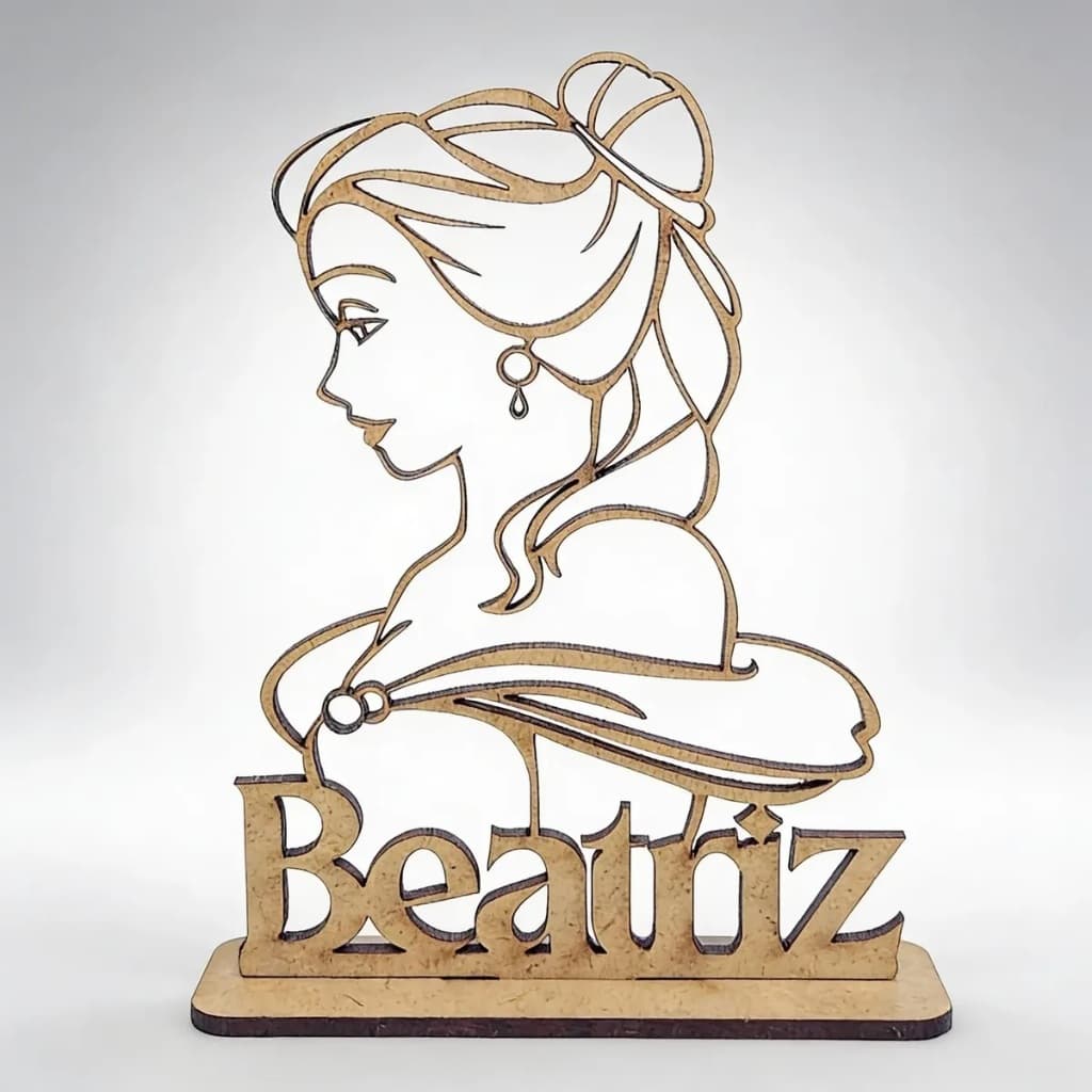 kit 6 centro de mesa MDF personalizado bela e a fera princesa