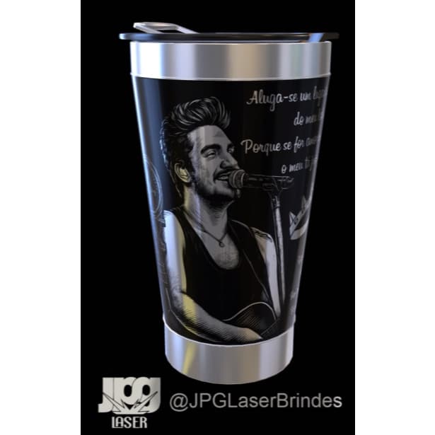 Copo Térmico 473 ml Personalizado a Laser 360° Tema Luan Santana