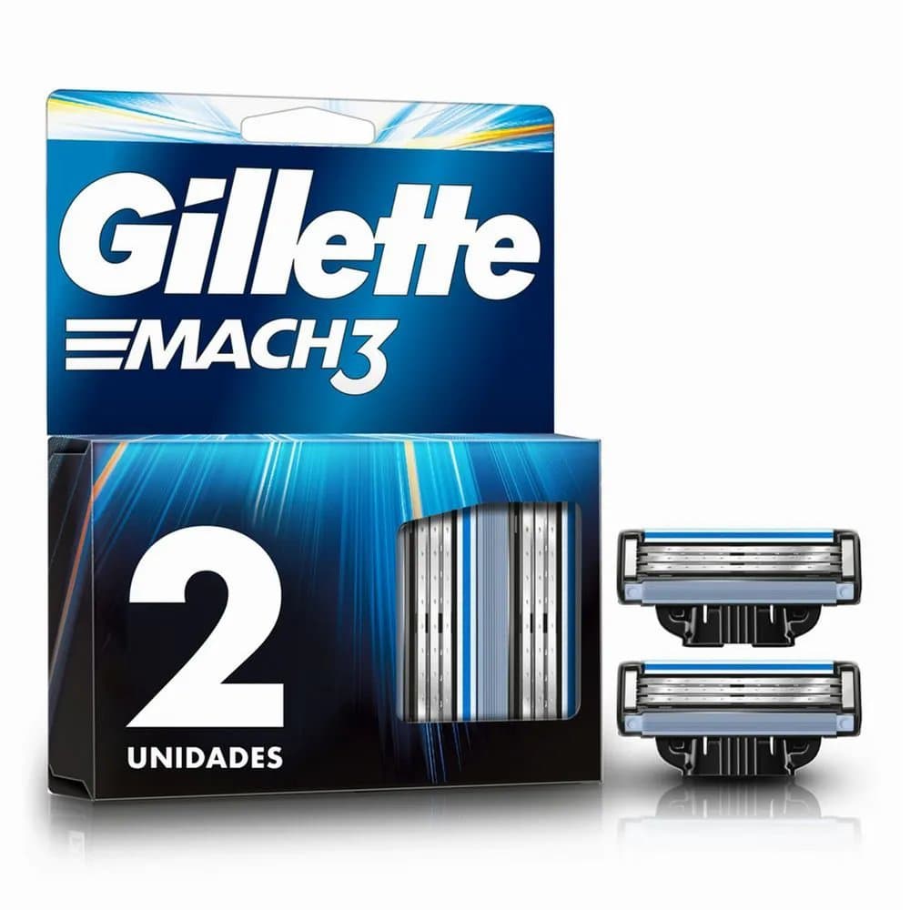 Recargas Gillette Mach3+ Lubrificação Extra 2u