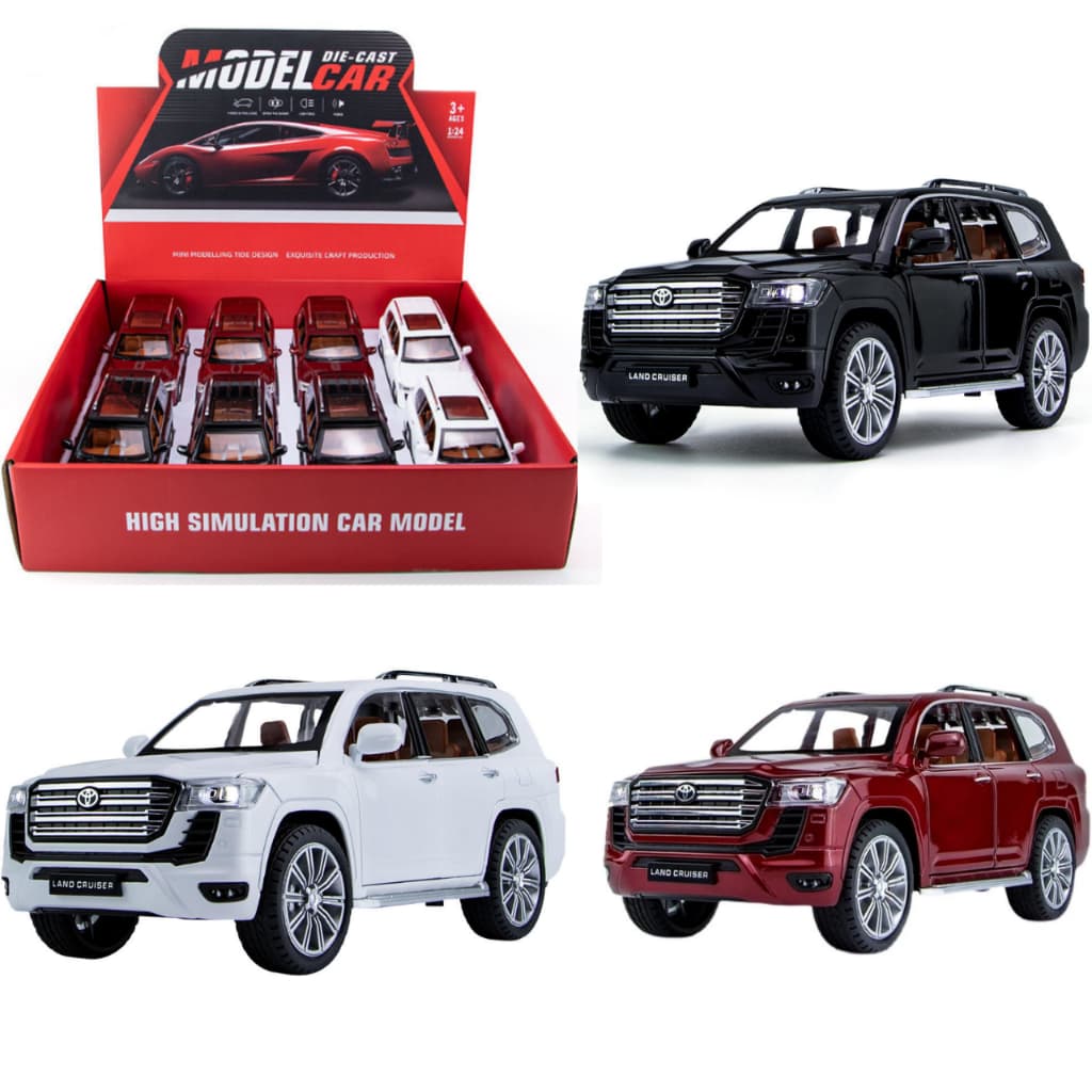 Miniatura Toyota Land Cruiser 1:24 Metal Luxo Luz Som Fricção Colecionável