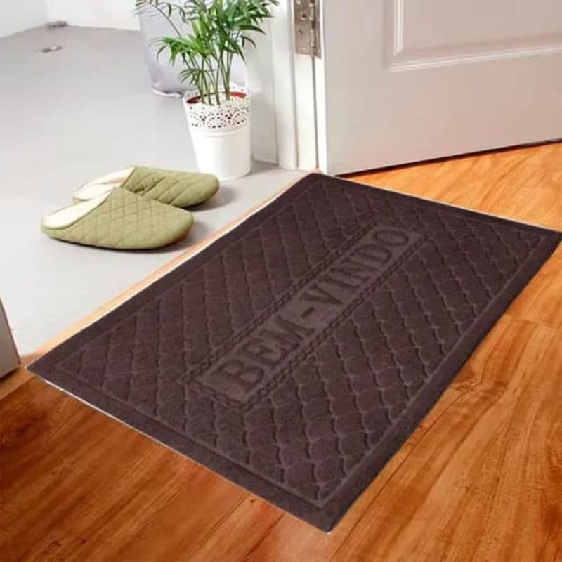 Tapete Capacho Bem-Vindo Antiderrapante 57x37cm Retangular para Porta Entrada Casa e Loja – Importado Nicobem