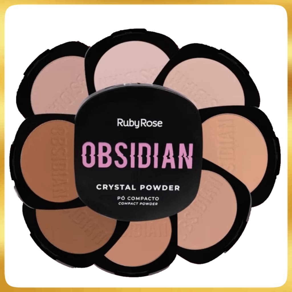 Pó Compacto Crystal Powder Coleção OBSIDIAN BY RUBY ROSE HB-1800-1