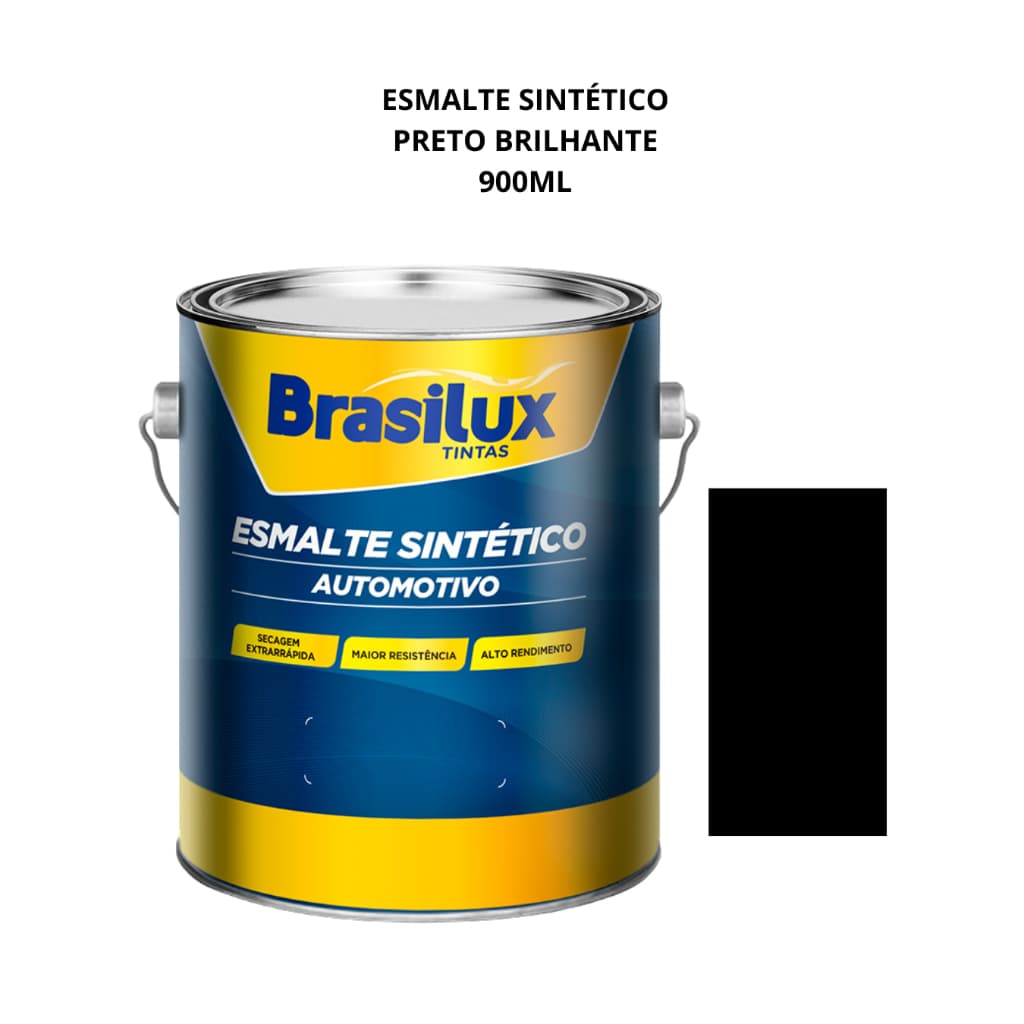 Tinta Esmalte Sintético Automotivo Preto Cadilac (brilhante) 900ml Brasilux