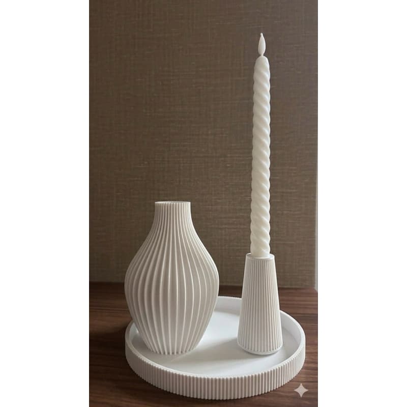 ✨ Kit Decorativo Elegante com Vaso e Porta-Vela | Design Moderno
