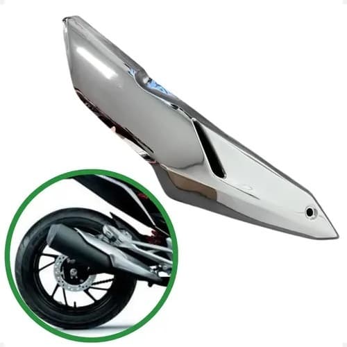 PROTETOR CROMADO ESCAPAMENTO TWISTER CB250 COMPATIVEL CG 160 RESISTENTE BRILHO DURAVEL