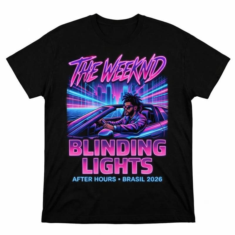 T-Shirt Masculina The Weeknd Blinding Lançamento 100% Algodão Camisetão Solta Plus Size Envio Rapido