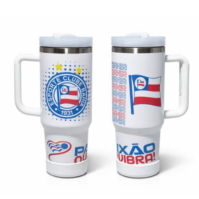 🟦 Copo Térmico Esporte Clube Bahia 1200ml com Tampa 🟦