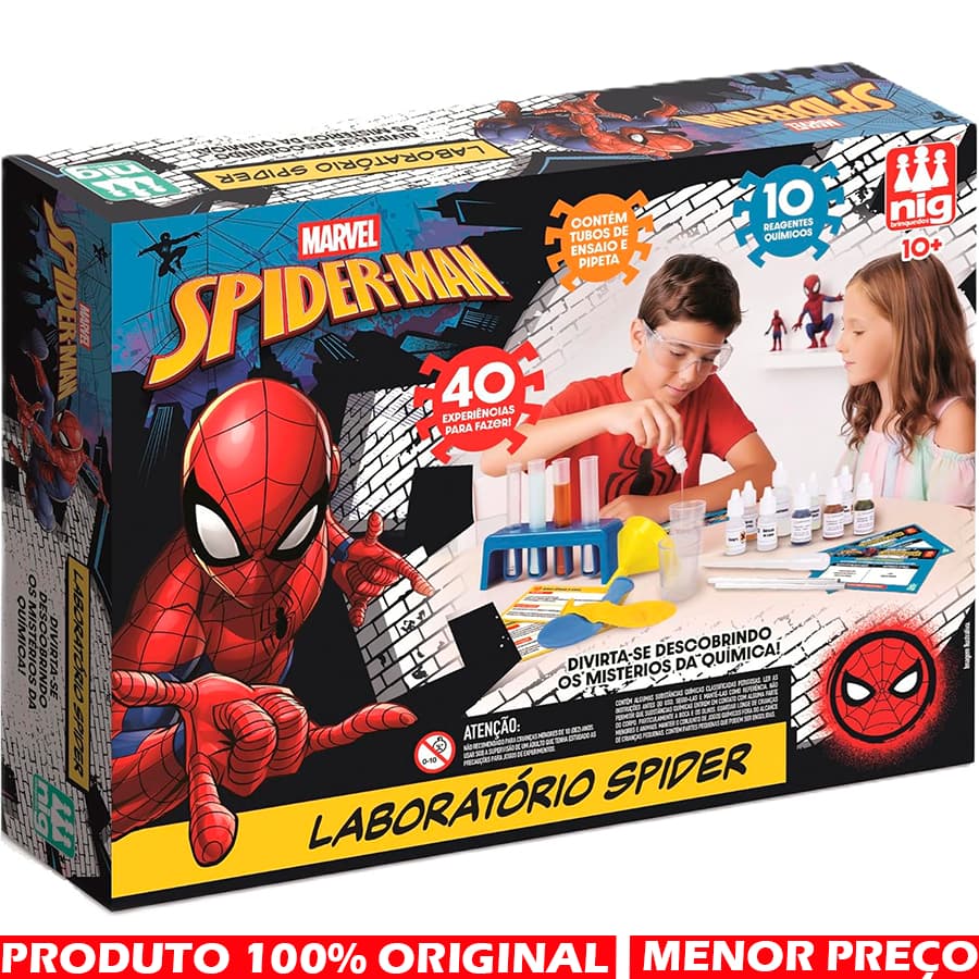 Nig Brinquedos Laboratório de Experimentos Marvel Spider-Man Para Crianças