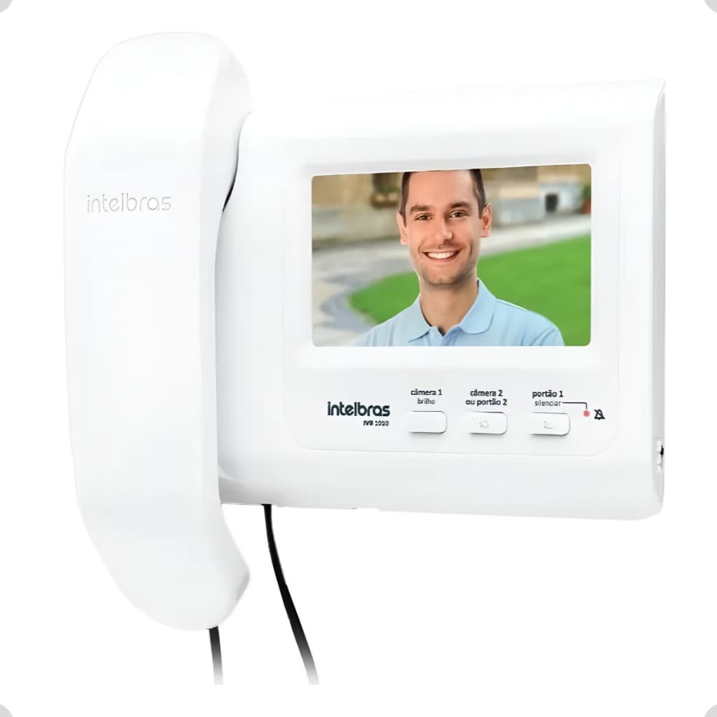 Módulo Interno Intelbras IVR 1010 MI monitor Vídeo Porteiro 2 Câmeras Segurança Residencial