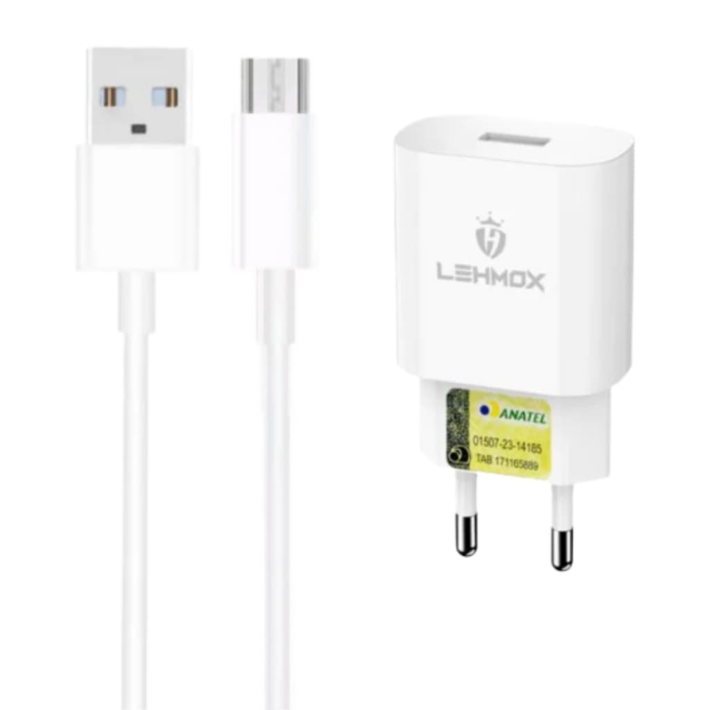 Kit Carregador Para Samsung Galaxy A02 - Cabo Micro Usb V8 E Fonte