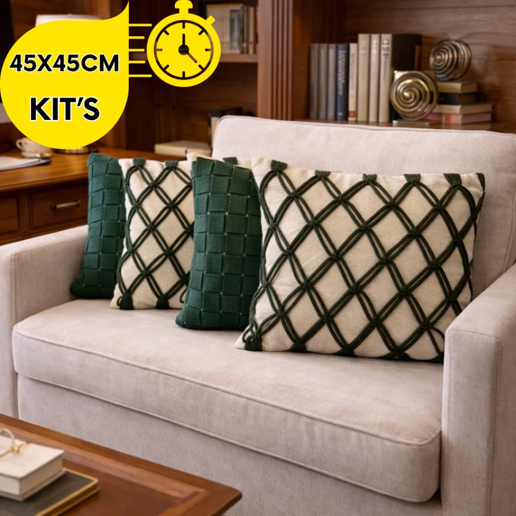 KITS 1/2/3/4 CAPAS DE ALMOFADAS LUXOS 100%ALGODÃO ARTESANAIS PREMIUM DECORAÇÃO SALAS SOFÁS OU CAMAS.