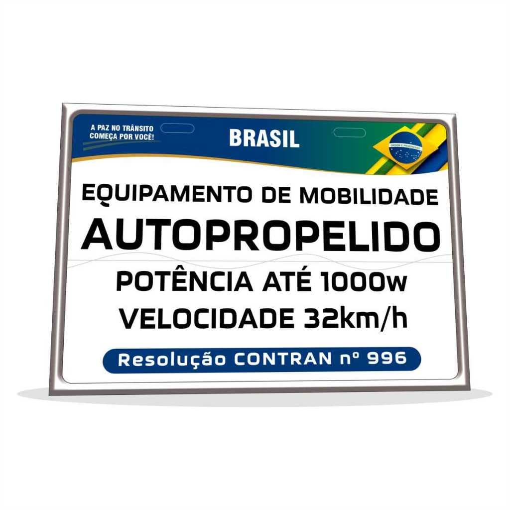Placa scooter 20x14cm bike motinha elétrica - modelo grande 2026