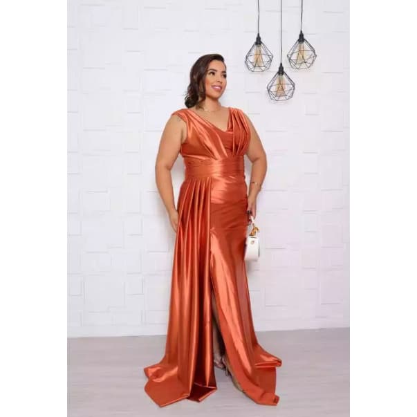 Vestido Longo RENASCER Festa Elegante Fenda Eventos Especiais, Casamento, Formatura.