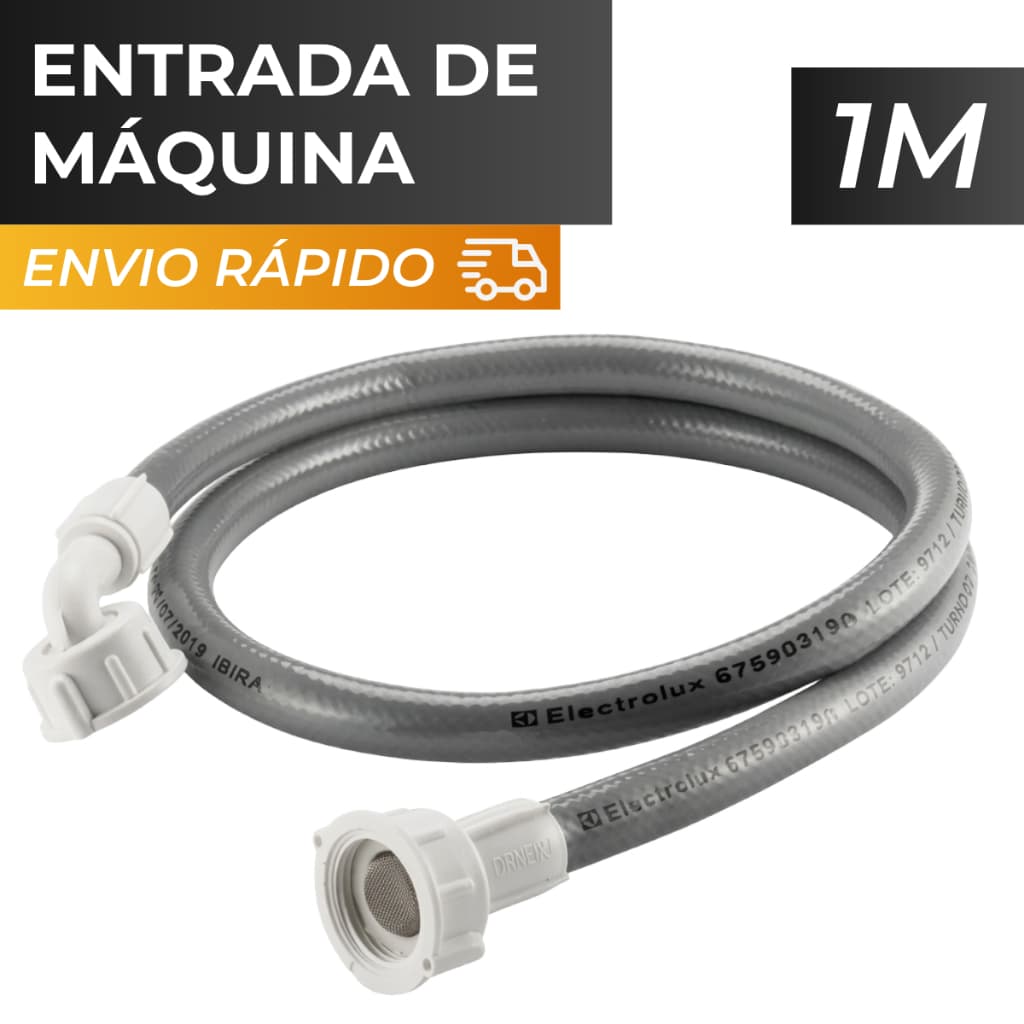 Mangueira de Entrada para Máquina de Lavar 1 Metro com Filtro Universal