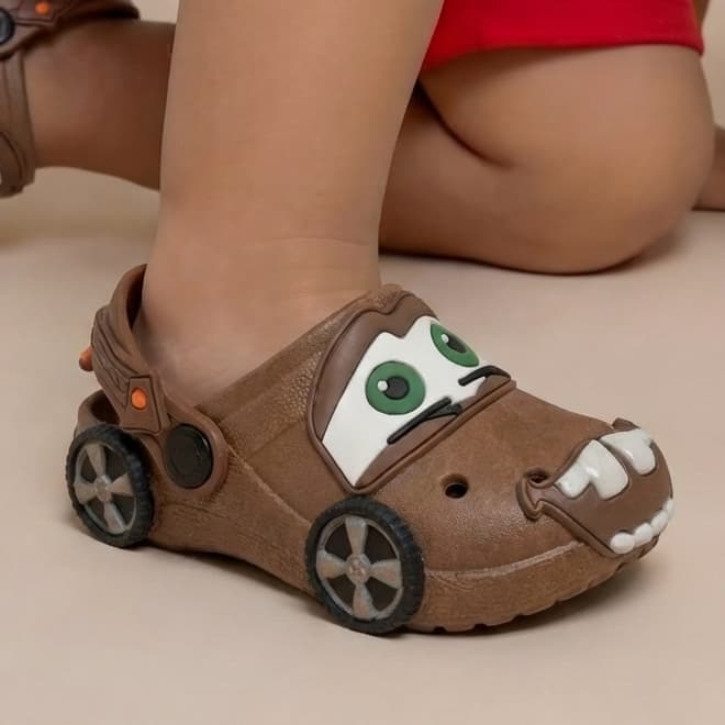 Sandália Papete Infantil Menino Carros Rodinha Divertido Leve e Confortável