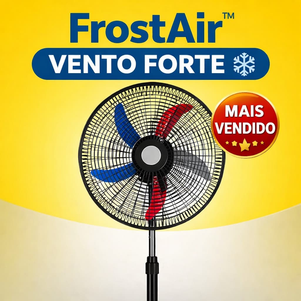 Ventilador Pedestal Potente 60W FrostAir™ 127V/220V Ventilador Forte Silencioso Ajustável
