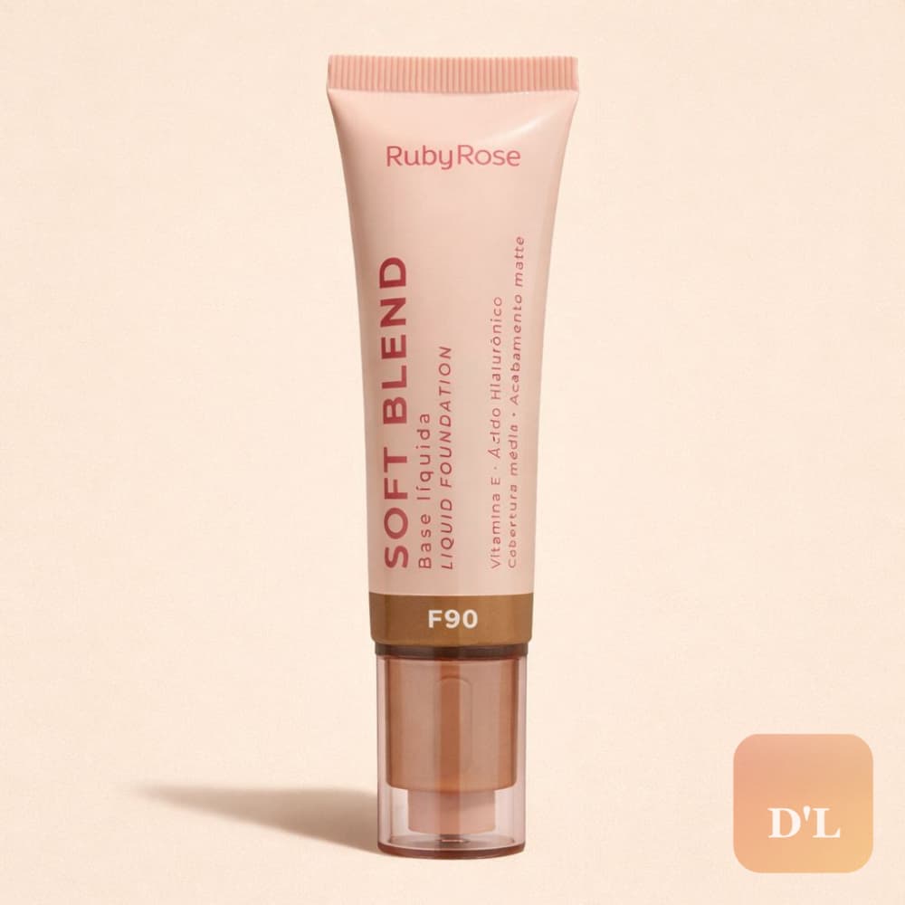 Base Líquida Ruby Rose Soft Blend Cobertura Natural F70 a F120 - peles médias a escuras