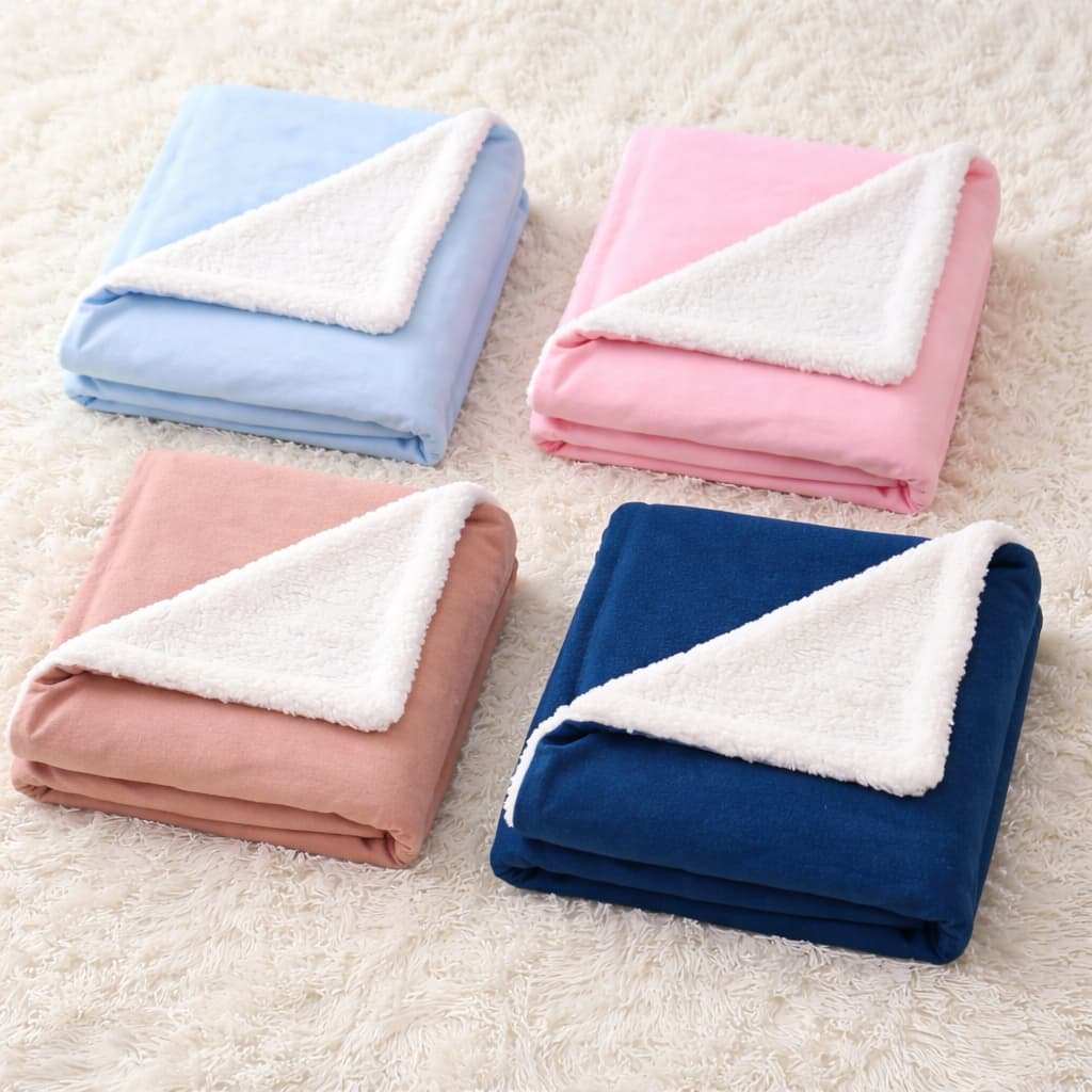 Manta para bebê dupla face com sherpa, coberta para bebê micropercal 70x80 menino menina