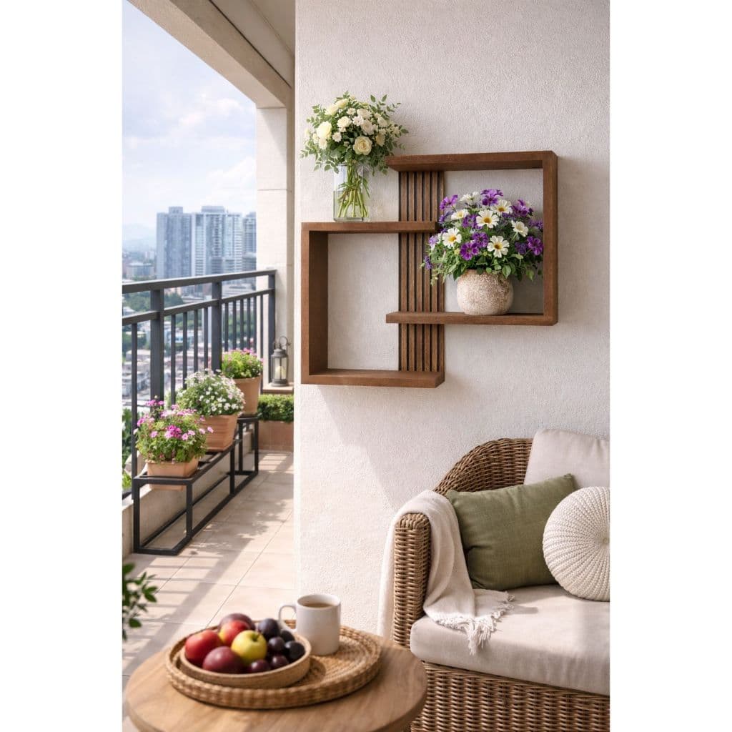 Nicho Decorativo MDF CRU com Prateleiras Estante de Parede Moderna Sala Quarto Banheiro Escritório