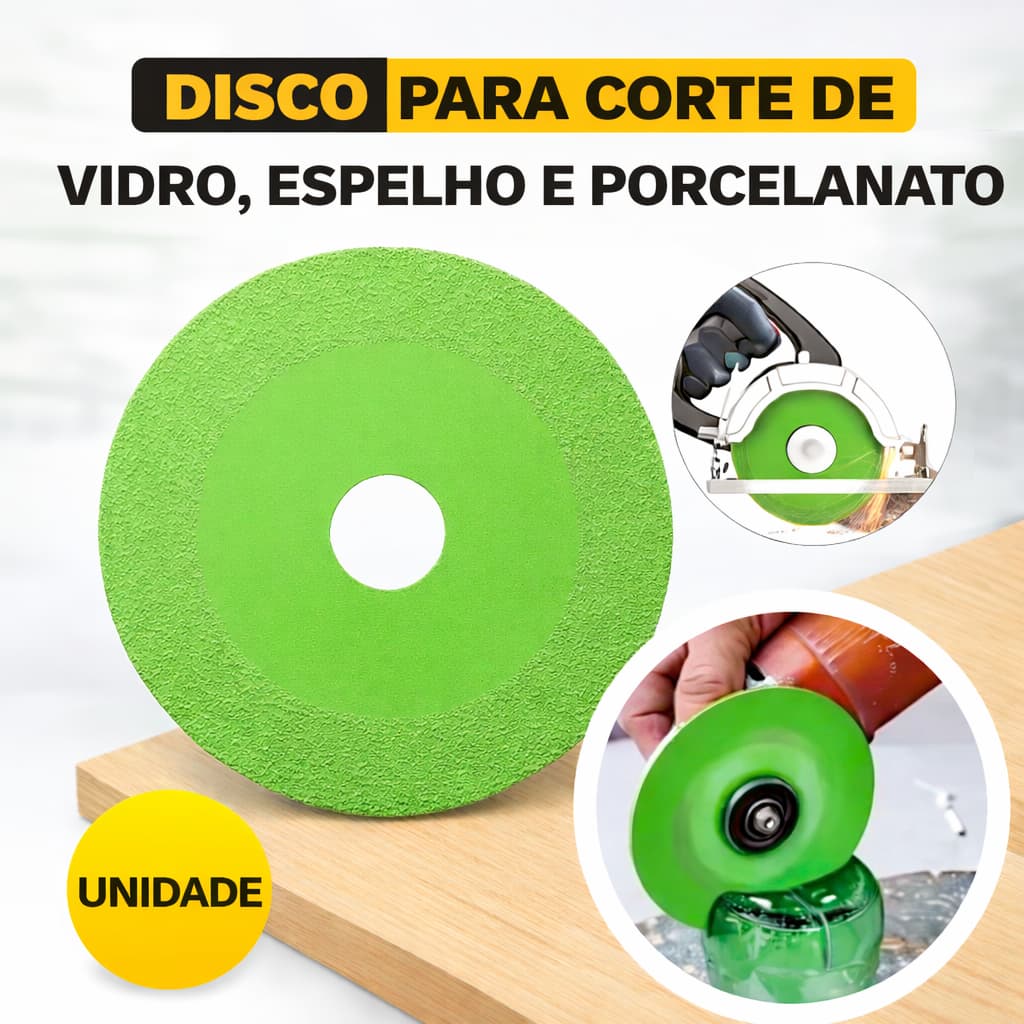 Disco ultrafino para corte de vidro espelho e porcelanato