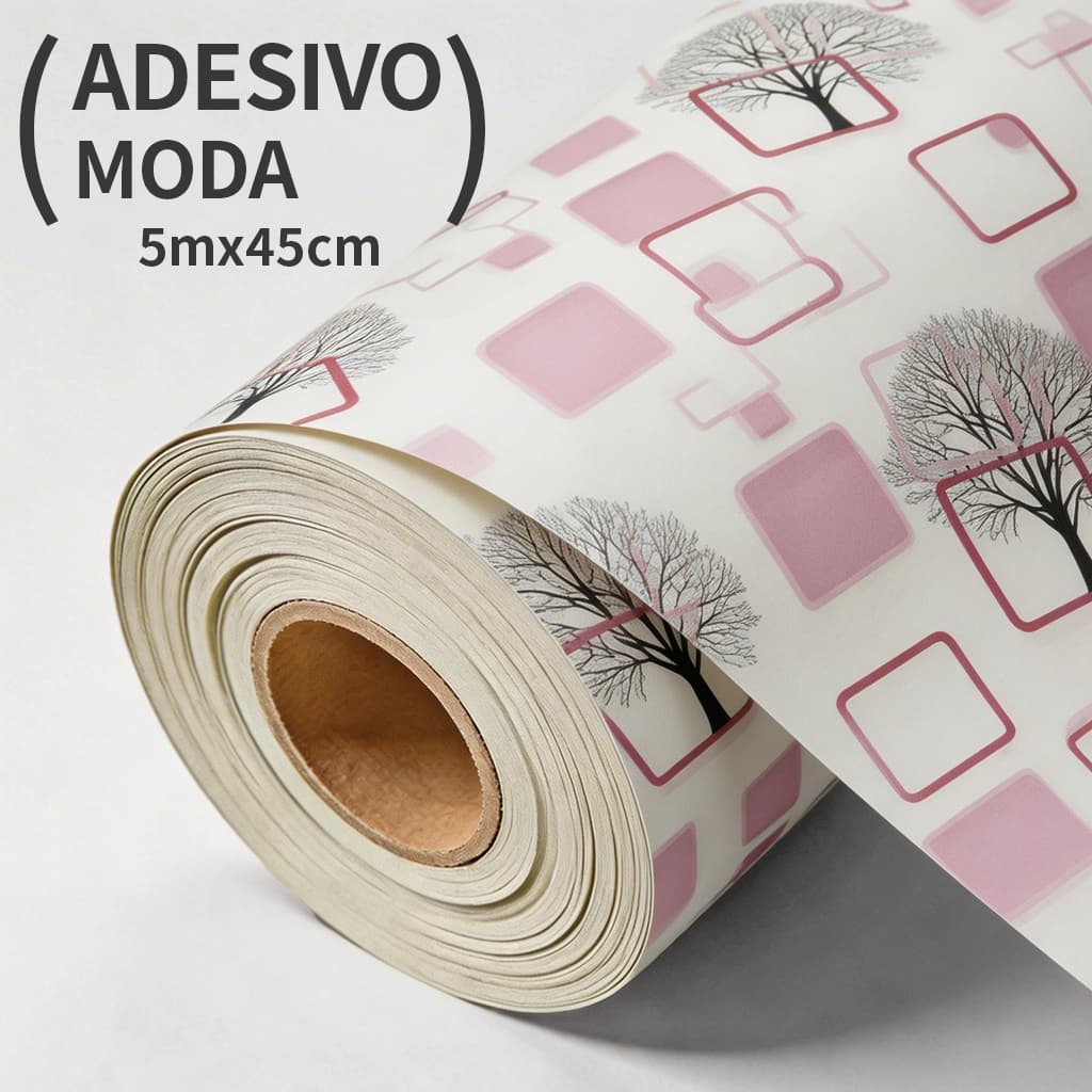Papel De Parede Roxo moldura quadrada 3d e árvore Decoraçao Vinilico Tamanho 5m*45cm