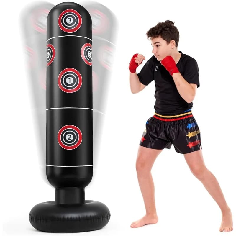Saco de Boxe Inflável João Bobo Treino Luta Com Bomba de Ar Saco de Pancadas Golpes