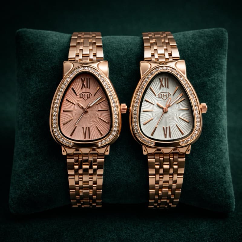 Relógio Feminino Oval Rose Cravejado Luxo Elegante