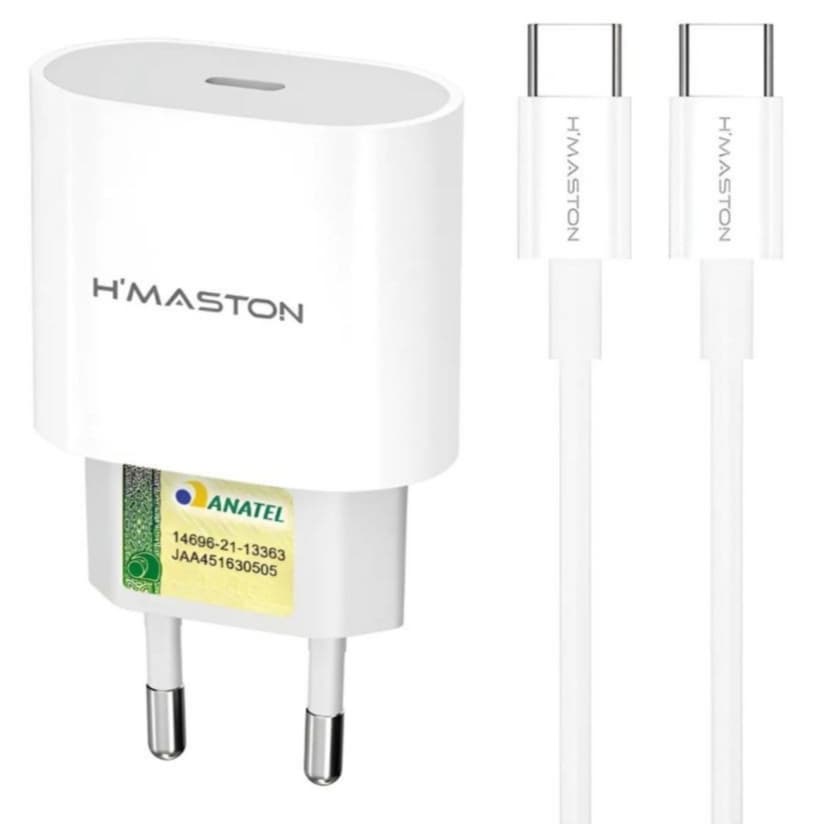 Carregador iPhone Turbo 30W Tipo C Tipo C Fonte  e Cabo 1 Metro iOS 15 16 17 17 Pro Max