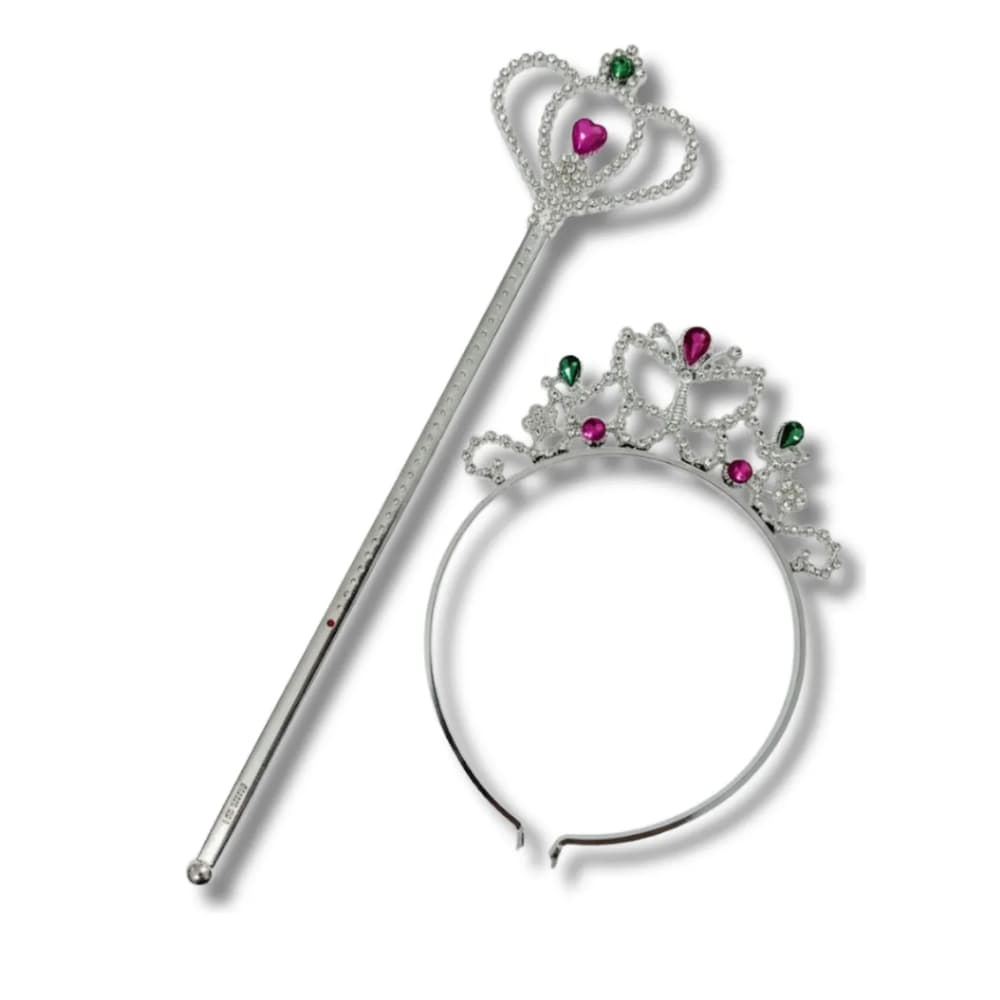 Kit De Varinha E Coroa Infantil Para Sua Fantasia Princesa Festa